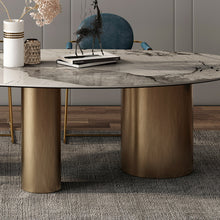 Cargar imagen en el visor de la galería, Italian style marble slate dining table modern minimalist
