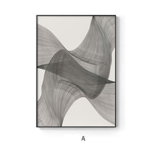 将图片加载到图库查看器，Modern minimalist black and white abstract line porch decorative painting
