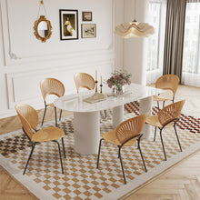 Carregar imagem no visualizador da galeria, French light luxury pure white island dining table against the wall matching
