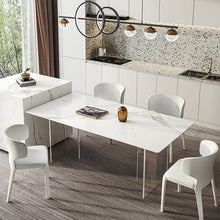 Cargar imagen en el visor de la galería, Light luxury acrylic transparent suspended slate dining table
