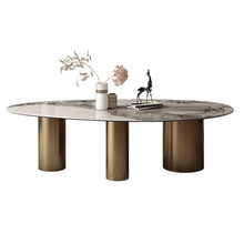 Cargar imagen en el visor de la galería, Italian style marble slate dining table modern minimalist
