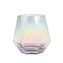 Cargar imagen en el visor de la galería, Modern Colorful Hexagonal Crystal Glass Water/ Whiskey /  Wine Glass
