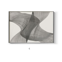 将图片加载到图库查看器，Modern minimalist black and white abstract line porch decorative painting
