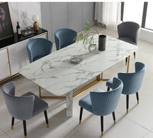 将图片加载到图库查看器，Nordic simple and modern marble dining table
