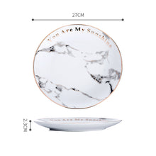 Carregar imagem no visualizador da galeria, Nordic marbled plate tableware Western type plate ceramic mug
