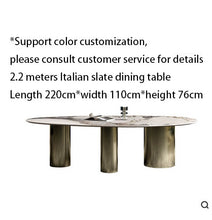 将图片加载到图库查看器，Italian style marble slate dining table modern minimalist
