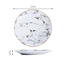 Carregar imagem no visualizador da galeria, Nordic marbled plate tableware Western type plate ceramic mug
