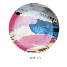 将图片加载到图库查看器，Watercolor art Nordic creative unique popular ins dessert plate
