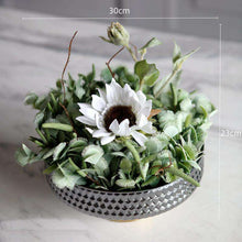 将图片加载到图库查看器，Light luxury simulation floral flower mirror tray vase set
