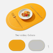 将图片加载到图库查看器，Pvc Oval Heat Pad Double Sides Leather Table Mat
