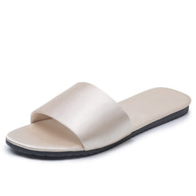 Cargar imagen en el visor de la galería, Bride and bridesmaid silk satin soft pure color simple Slippers
