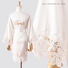 Cargar imagen en el visor de la galería, Bride and bridesmaid sexy lace silk dressing gown
