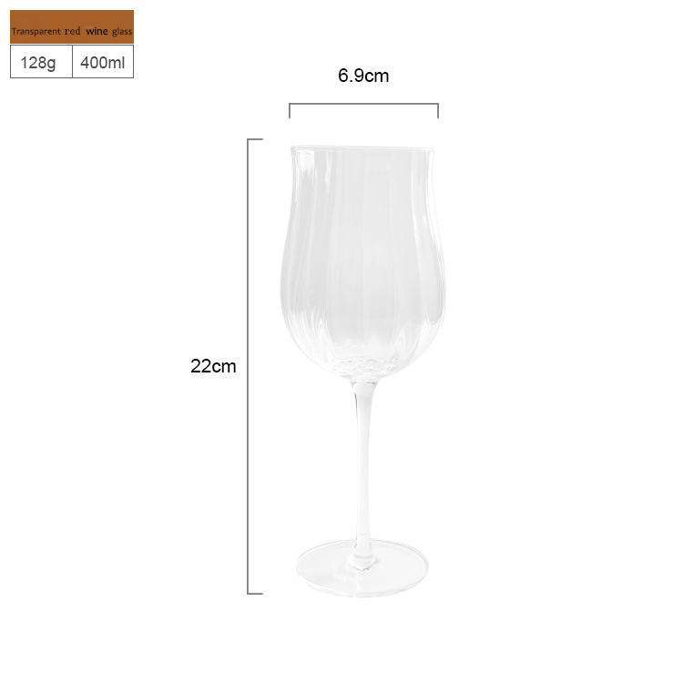 Nordic ins vertical pattern red wine glass tulip goblet champagne glass