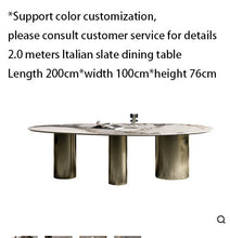 Cargar imagen en el visor de la galería, Italian style marble slate dining table modern minimalist
