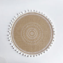 Cargar imagen en el visor de la galería, Nordic woven cotton and linen insulation placemat
