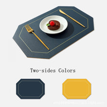 将图片加载到图库查看器，Pvc Irregular Heat Pad Double Sides Leather Table Mat
