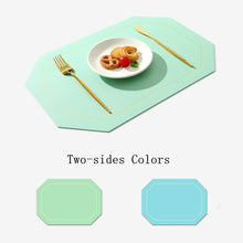 将图片加载到图库查看器，Pvc Irregular Heat Pad Double Sides Leather Table Mat
