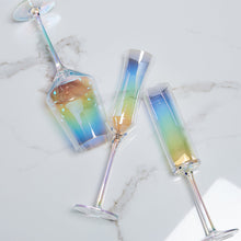 将图片加载到图库查看器，Ins goblet rainbow cup colorful crystal champagne wine glass
