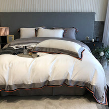 将图片加载到图库查看器，Nordic 100&#39;s solid embroidery Tencel four-piece bedding
