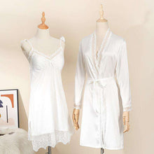 Carregar imagem no visualizador da galeria, Two-piece sexy classic silk nightgown &amp;nightdress
