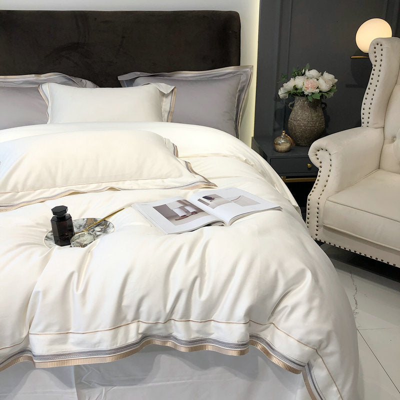 Luxury 80's long-staple satin cotton four-piece bedding