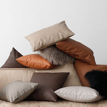 Cargar imagen en el visor de la galería, CALFSKIN LEATHER LIGHT LUXURY PILLOWCASE CUSHIONS
