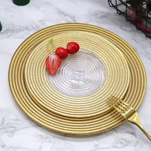 Cargar imagen en el visor de la galería, Golden rim straw hat pattern glass plate Nordic wedding plate
