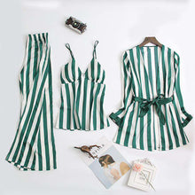 将图片加载到图库查看器，Three-piece pajamas women&#39;s spring /autumn striped home wear
