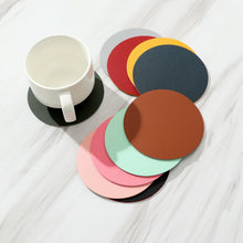 Cargar imagen en el visor de la galería, Leather PVC double sides waterproof round shape coaster
