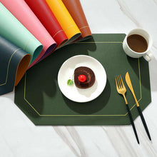 将图片加载到图库查看器，Pvc Irregular Heat Pad Double Sides Leather Table Mat
