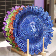 Cargar imagen en el visor de la galería, Glass Sunflower Irregular Dinner Fruit Plate Decoration Plate
