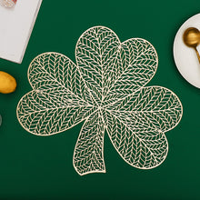 将图片加载到图库查看器，PVC hollow design clover non-slip insulation table mat
