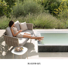 Cargar imagen en el visor de la galería, Outdoor sofa courtyard woven rattan single sofa
