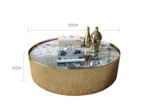 将图片加载到图库查看器，Postmodern Light Luxury Round Coffee Table Marble Stainless Steel Gold Plated
