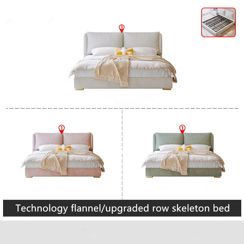 Nordic technology flannel master modern bed