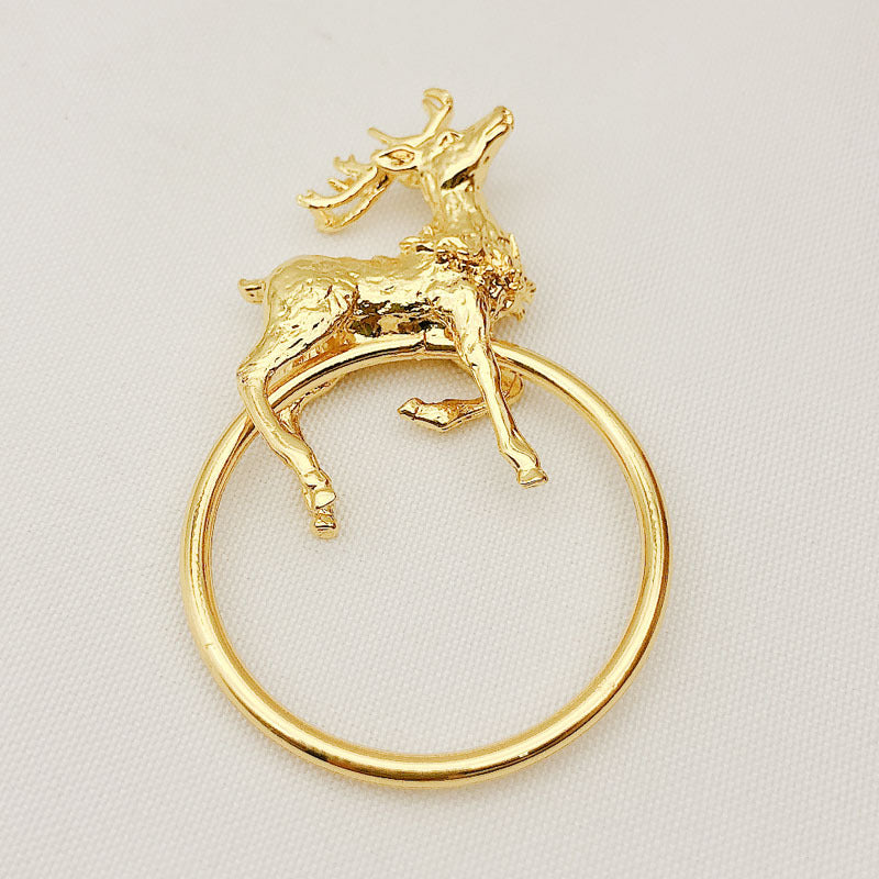 Metal napkin buckle Christmas fawn napkin ring