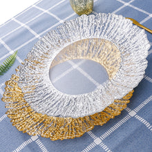 Cargar imagen en el visor de la galería, Creative tree pattern glass fruit plate golden plating plate wedding plate
