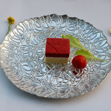 将图片加载到图库查看器，Electroplating glass plate ins tableware hotel supplies plate emerald sparkle
