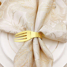 Charger l&#39;image dans la galerie, Metal fork design golden napkin buckle ring
