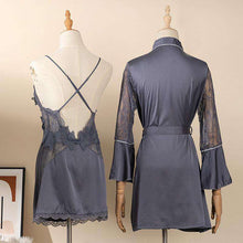 将图片加载到图库查看器，2021 silk nightgown nightdress two-piece sexy suspender suit
