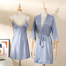 Cargar imagen en el visor de la galería, Two-piece sexy classic silk nightgown &amp;nightdress
