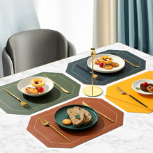 将图片加载到图库查看器，Pvc Irregular Heat Pad Double Sides Leather Table Mat
