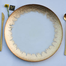 将图片加载到图库查看器，Plated glass tableware with gold leaf plate fruit plate cold pattern
