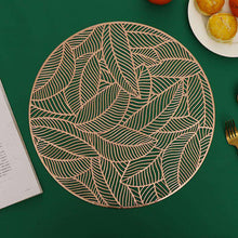 Charger l&#39;image dans la galerie, PVC bronzing leaves hollow ed out heat insulation table mat
