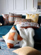 Cargar imagen en el visor de la galería, Light luxury orange jacquard pillow home soft cushion
