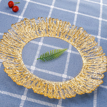 将图片加载到图库查看器，Creative tree pattern glass fruit plate golden plating plate wedding plate
