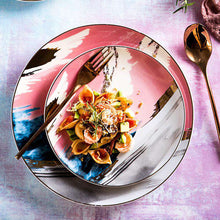 Cargar imagen en el visor de la galería, Watercolor art Nordic creative unique popular ins dessert plate
