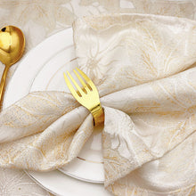 Charger l&#39;image dans la galerie, Metal fork design golden napkin buckle ring
