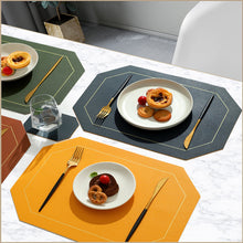 将图片加载到图库查看器，Pvc Irregular Heat Pad Double Sides Leather Table Mat
