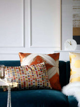 Cargar imagen en el visor de la galería, Light luxury orange jacquard pillow home soft cushion
